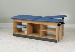Wood Double Leg lift table-open storage