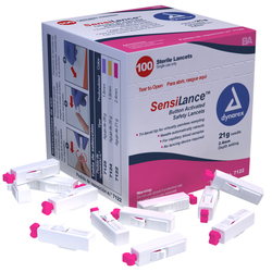 Sensi-Lance Safety Lancet Button Activated, 21G Sterile, 100/B
