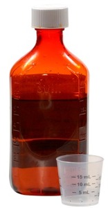 16oz Plastic Oval Cough Medicine Bottles, w/Tops, 45/Cs