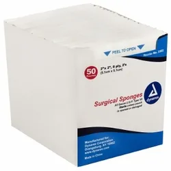 2x2 8ply Sterile Surgical Sponge Box