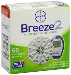 Bayer Breeze II Test Strips, 50/Btl