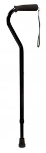 Offset Cane, Nitrile Grip, Standard Length 31-39, Black