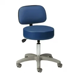 5-Leg Pneumatic Stool w/Backrest, Putty Nylon Base