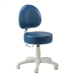 5-Leg Pneumatic Stool w/D-Shaped Backrest, Putty Nylon Base