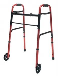 Lumex ColorSelect Adult Walker with Wheels, Adult, Red