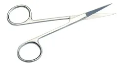 Iris Scissors, Straight & Curved Tip, 4 1/2, SS -- Straight